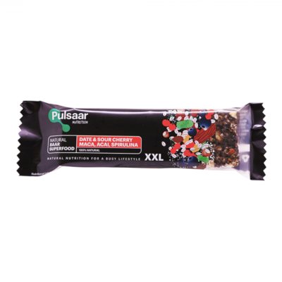 PULSAAR batonėlis su datulėmis, aca, macai ir spirulina, 60 g
