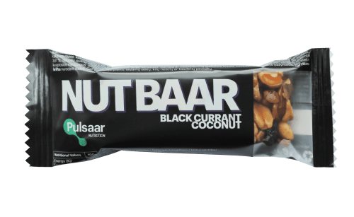 “PULSAAR Nutrition” NUT BAAR batonėlis su juodaisiais serbentais, šokoladu, kokosais ir riešutais. ., 40 g