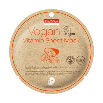 PUREDERM veganiška lakštinė kaukė su vitaminais, 23 g