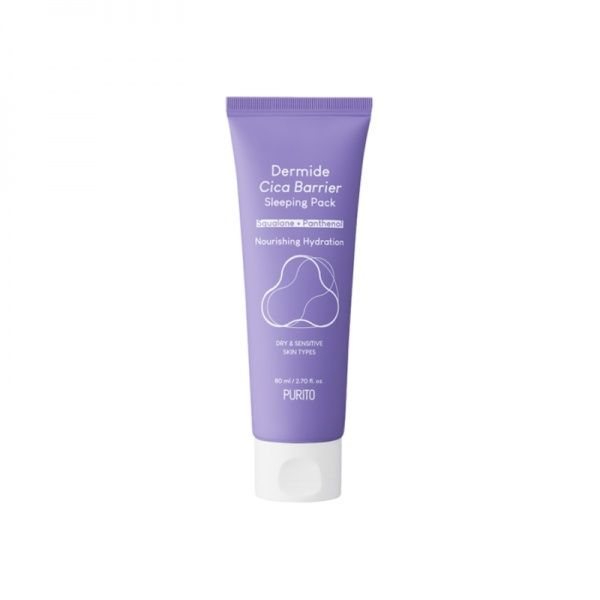 PURITO naktinė veido kaukė DERMIDE CICA BARRIER SLEEPING PACK, 80 ml