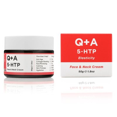 Q+A 5-HTP FACE & NECK CREAM, veido ir kaklo kremas, 50 g