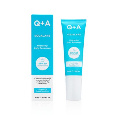 Q+A SQUALANE HYDRATING SPF50, drėkinamasis veido kremas nuo saulės, 50 ml