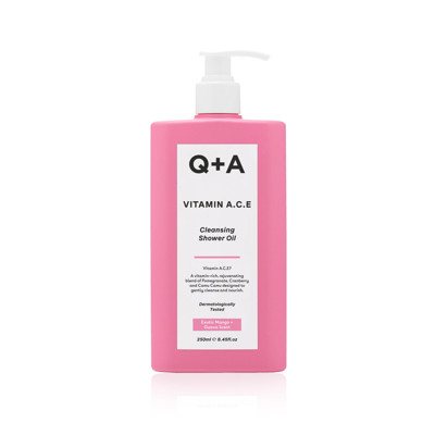 Q+A VITAMIN A.C.E. CLEANSING SHOWER OIL, valomasis dušo aliejus, 250 ml