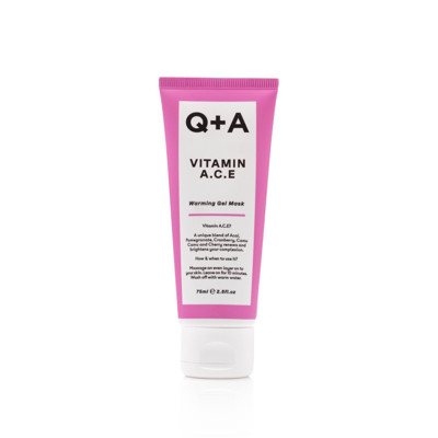 Q+A VITAMIN A.C.E. WARMING GEL MASK, gelinė gaivinamoji veido kaukė, 75 ml