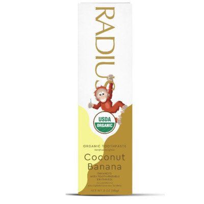RADIUS COCONUT BANANA, ekologiška dantų pasta vaikams (6+ mėn.), 85 g