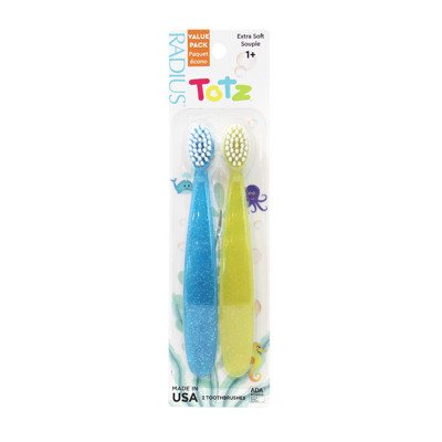 RADIUS TOTZ EXTRA SOFT, dantų šepetėlis vaikams (12+ mėn.) ( pakuotė) (įvairių spalvų), 2 vnt