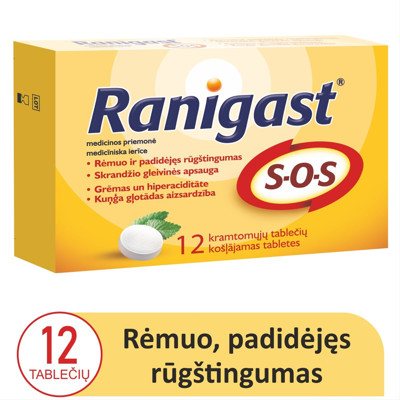 RANIGAST S-O-S, 12 kramtomųjų tablečių