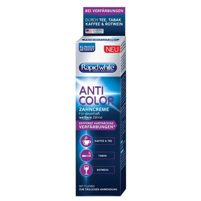 RAPID WHITE ANTI COLOR, balinamoji dantų pasta, 75 ml