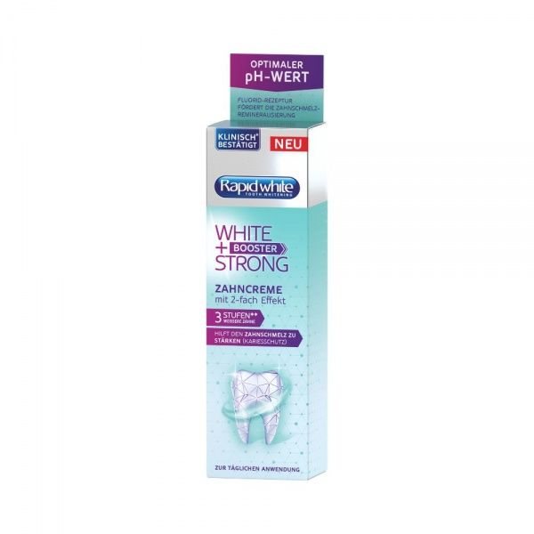 RAPID WHITE balinanti dantų pasta WHITE + STRONG BOOSTER, 75 ml