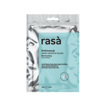 RASA drėkinamoji lakštinė veido kaukė HYDRO INTENSE, 23 g, 1 vnt
