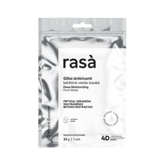 RASA giliai drėkinanti lakštinė veido kaukė 4D BOOSTER, 23 g
