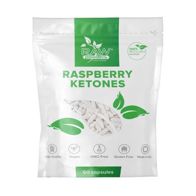 RAW POWDERS, aviečių ketonas, 500mg, 60 kapsulių