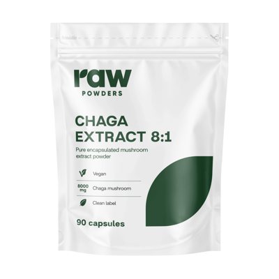RAW POWDERS CHAGA EKSTRAKTAS 500 mg, 90 kapsulių