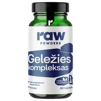 RAW POWDERS Geležies kompleksas PLUS, 60 kapsulių