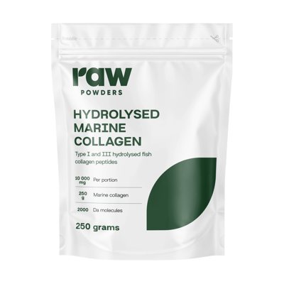 RAW POWDERS HIDROLIZUOTAS JŪRINIS KOLAGENAS milteliai, 250 g