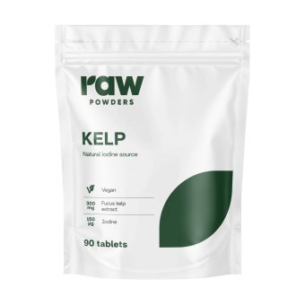 RAW POWDERS KELP SU JODU, 90 tablečių