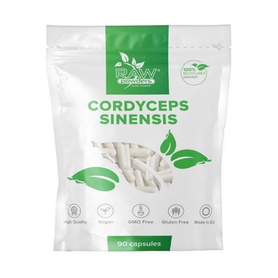 RAW POWDERS KORDICEPSAS 750 mg, 90 kapsulių