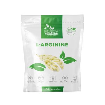 RAW POWDERS L-ARGININAS, 500 MG, 100 kapsulių