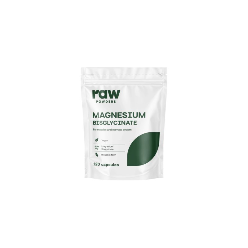 RAW POWDERS Magnio bisglicinatas 500mg kaps. N120