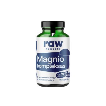 RAW POWDERS Magnio kompleksas PLUS, 90 Kapsulės