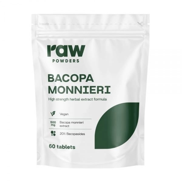 RAW POWDERS maisto papildas BACOPA MONNIERI 500 mg, 60 tab.
