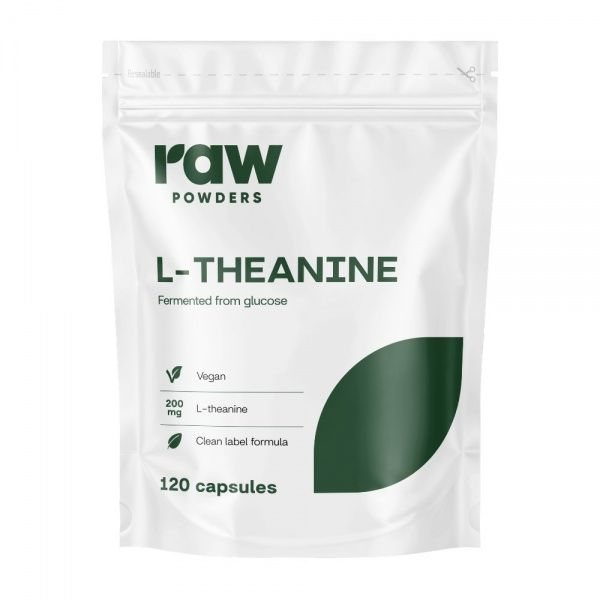 RAW POWDERS maisto papildas L-TEANINAS 200 mg, 120 kaps.