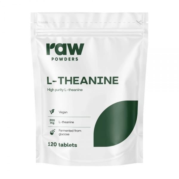 RAW POWDERS maisto papildas L-TEANINAS 200 mg, 120 tab.