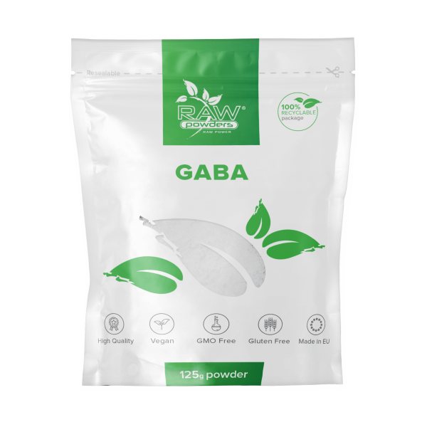 RAW POWDERS maisto papildas milteliais GABA, 125 g