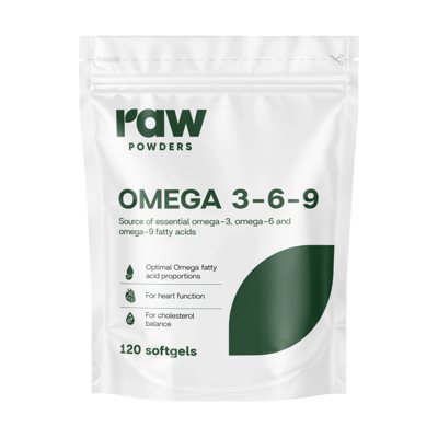 RAW POWDERS OMEGA 3-6-9, 120 kapsulių