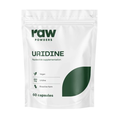 RAW POWDERS URIDINAS 250 mg 60 kapsulių