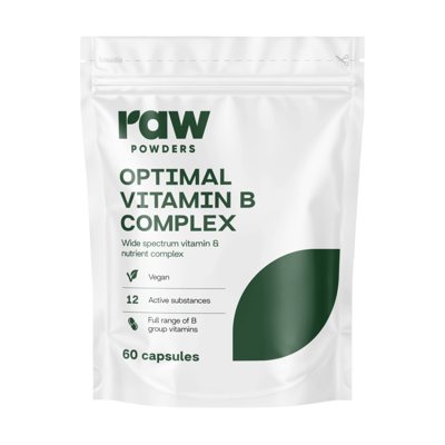 RAW POWDERS VITAMINO B KOMPLEKSAS, 60 kapsulių