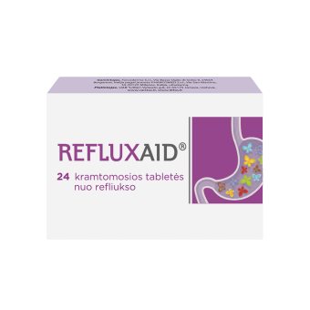 Refluxaid kramtomos tabletės, 24 kramtomosios tabletės
