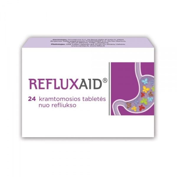 REFLUXAID kramtomosios tabletės, 24 vnt