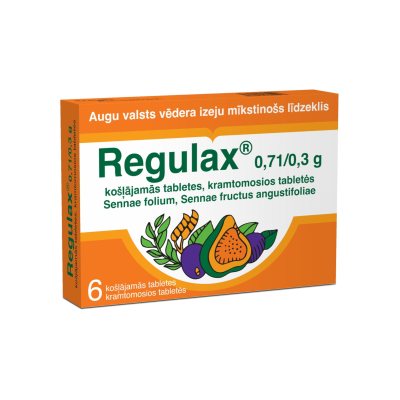 Regulax 0,71/ kramtomosios tabletės N6, 0.3 g