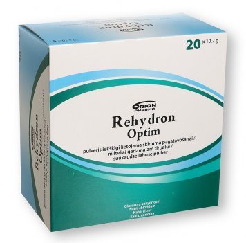 REHYDRON OPTIM milteliai geriamajam tirpalui paketėlyje N20, 10.7 g