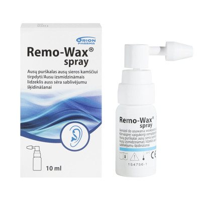 REMO-WAX SPRAY, ausų purškalas ausų sieros kamščiui tirpdyti, 10 ml