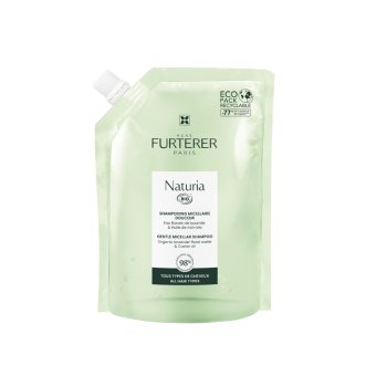 RENE FURTERER švelnus micelinis šampūnas su ekologiškų levandų vandeniu ir ricinos aliejumi kasdieniam naudojimui (papildymas) NATURIA, 400 ml
