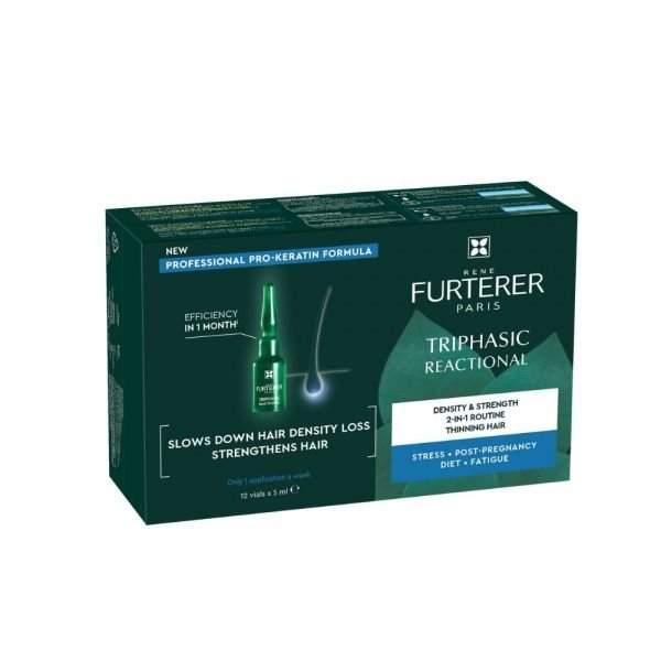 RENE FURTERER TRIPHASIC serumas reakciniam plaukų slinkimui 2in1, N, 12 x 5 ml