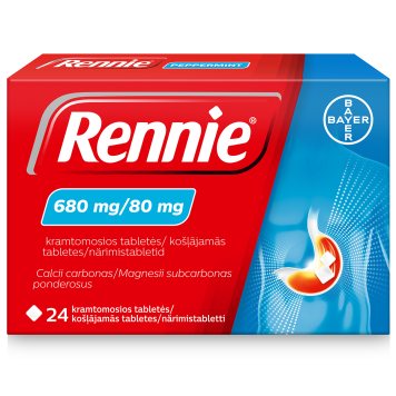RENNIE 680 mg/80 mg kramtomosios tabletės N24