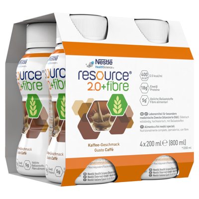 RESOURCE 2.0 FIBER, kavos skonio gėrimas, 4 vienetai, 200 ml