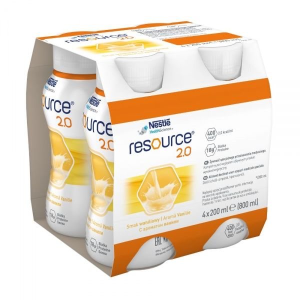 RESOURCE 2.0 gėrimas, vanilės skonio, x 200 ml, 4 vnt