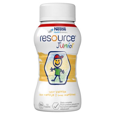 RESOURCE JUNIOR, vanilės skonio gėrimas, 4 vienetai, 200 ml