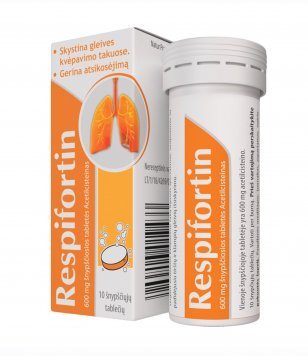 RESPIFORTIN 600 mg šnypščiosios tabletės N10