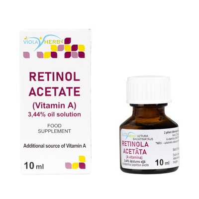 RETINOLIO ACETATO (VIT A) 3,44 % ALIEJINIS TIRPALAS, 10 ml