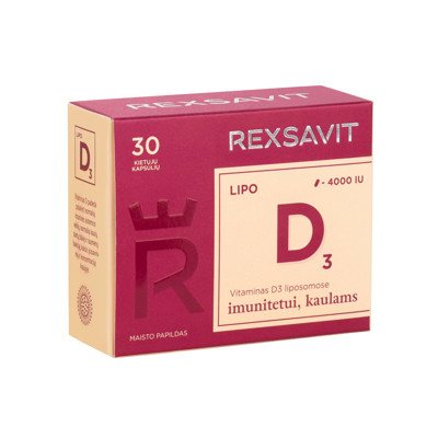 REXSAVIT LIPO D3 4000 IU, 30 kietųjų kapsulių