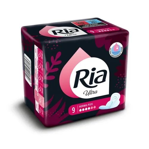 RIA ULTRA NORMAL PLUS įklotai su sparneliais, 9 vnt