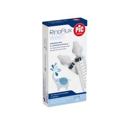 RINOFLUX WASH, nosies plovyklė-švirkštas, silikoninis antgalis, 2 vnt
