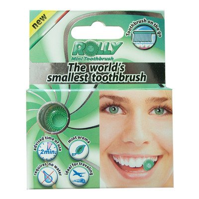 ROLLY MINI TOOTHBRUSH, mini kramtomas vienkartinis dantų šepetėlis, mėtų skonio, 6 vnt