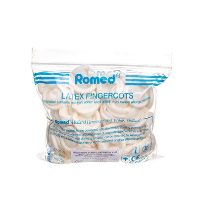 ROMED, lateksiniai antpirščiai, L, 100 vnt