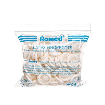 ROMED, lateksiniai antpirščiai, M, 100 vnt